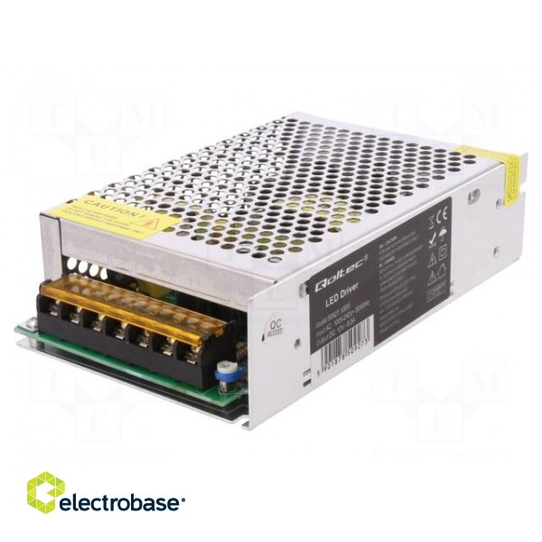 Power supply: switched-mode | LED | 100W | 12VDC | 10.8÷13.2VDC | 8.3A image 1