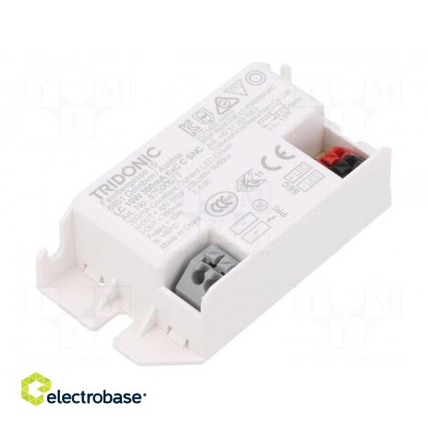 Power supply: switched-mode | LED | 10W | 20÷28.6VDC | 350mA | IP20 фото 1