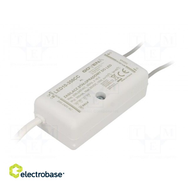 Power supply: switched-mode | LED | 10W | 2÷30VDC | 350mA | 185÷265VAC