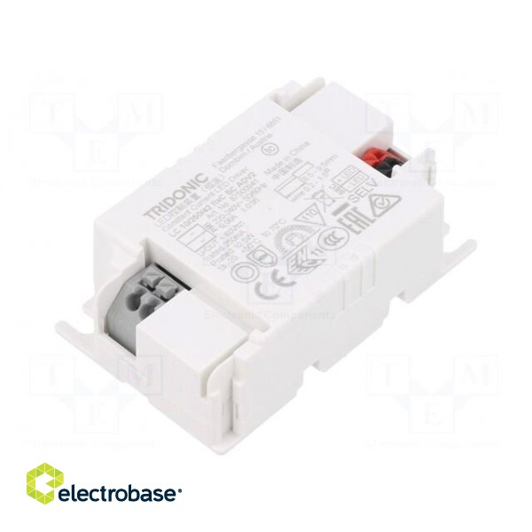 Power supply: switched-mode | LED | 10W | 30÷42VDC | 250mA | 198÷264VAC image 1