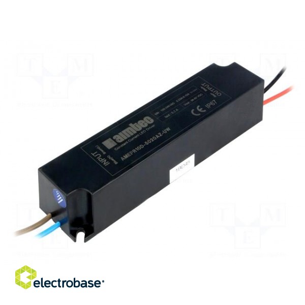 Power supply: switched-mode | LED | 10W | 36÷50VDC | 0.2A | 90÷264VAC
