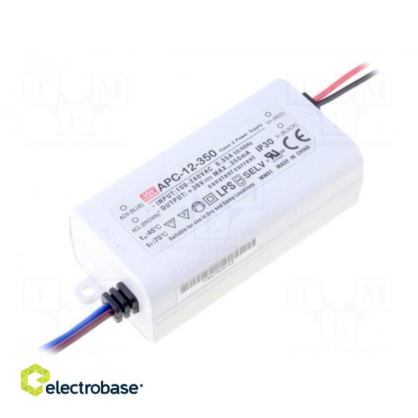 Power supply: switched-mode | LED | 12.6W | 9÷18VDC | 700mA | 90÷264VAC