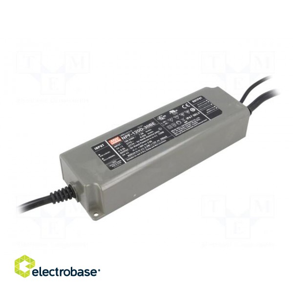 Power supply: switched-mode | LED | 120W | 18÷30VDC | 4A | 90÷305VAC