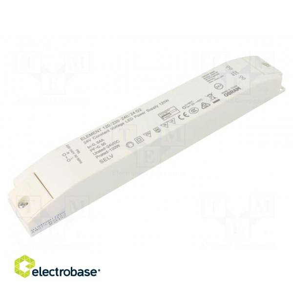 Power supply: switched-mode | LED | 120W | 24VDC | 5A | 198÷264VAC | IP20