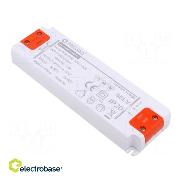 Power supply: switched-mode | LED | 132W | 12VDC | 11A | 220÷240VAC