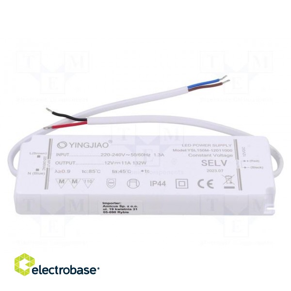 Power supply: switched-mode | LED | 132W | 12VDC | 11A | 220÷240VAC