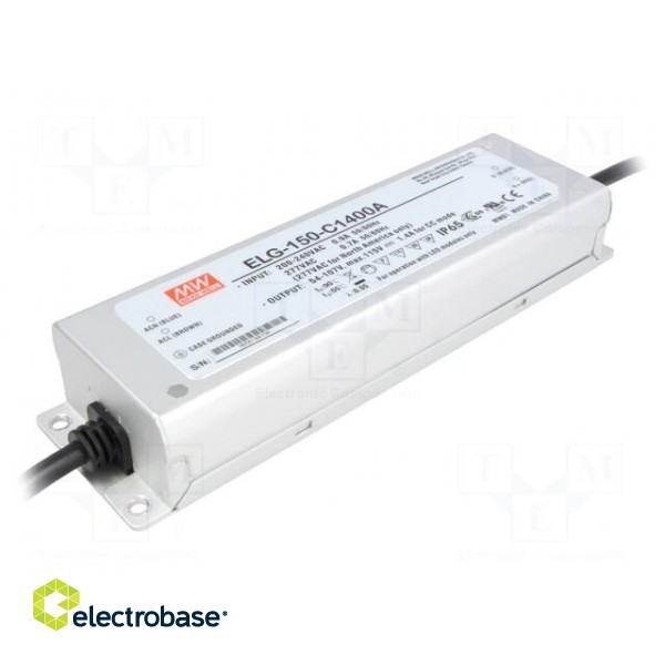 Power supply: switched-mode | LED | 150W | 54÷107VDC | 700÷1400mA