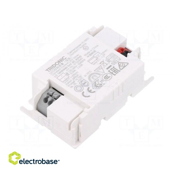 Power supply: switched-mode | LED | 14W | 30÷42VDC | 350mA | 198÷264VAC paveikslėlis 1