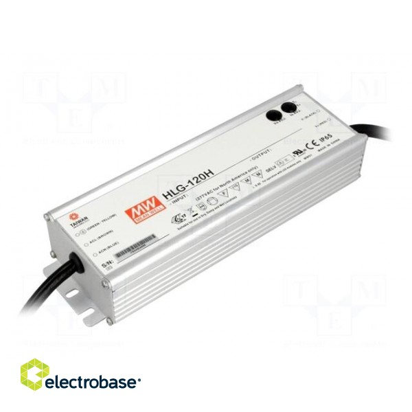 Power supply: switched-mode | LED | 120W | 15VDC | 13.5÷17VDC | 4÷8A