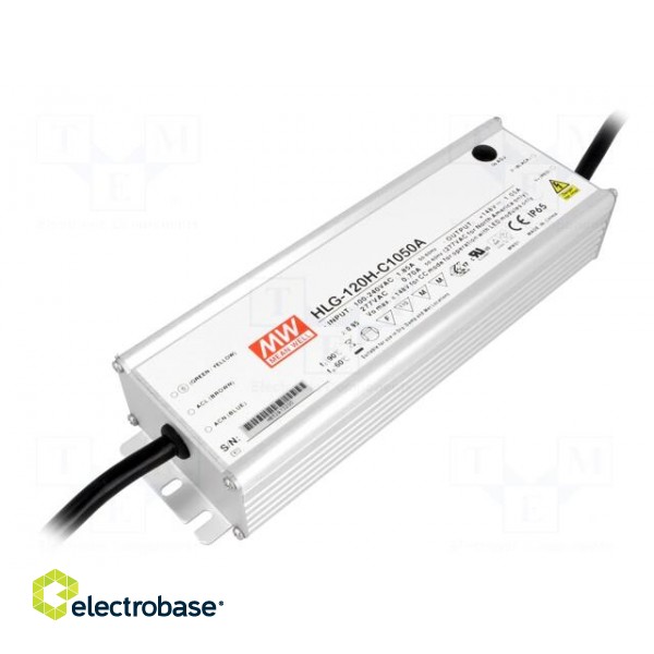 Power supply: switched-mode | LED | 155W | 74÷148VDC | 525÷1050mA