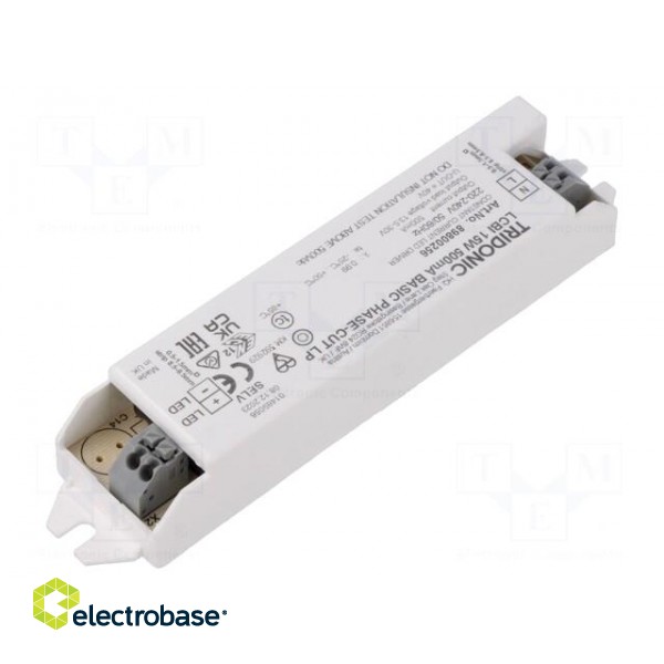 Power supply: switched-mode | LED | 15W | 13.5÷30VDC | 500mA | IP20 фото 2