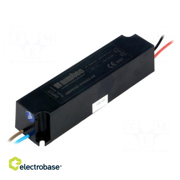 Power supply: switched-mode | LED | 15W | 8÷15VDC | 1A | 90÷264VAC | IP67