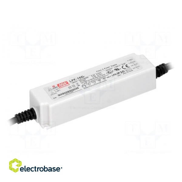 Power supply: switched-mode | LED | 16.08W | 24VDC | 13.2÷24VDC | 0.67A