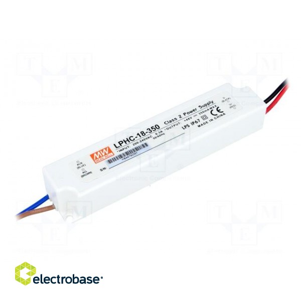 Power supply: switched-mode | LED | 16.8W | 6÷48VDC | 350mA | IP67 | 175g