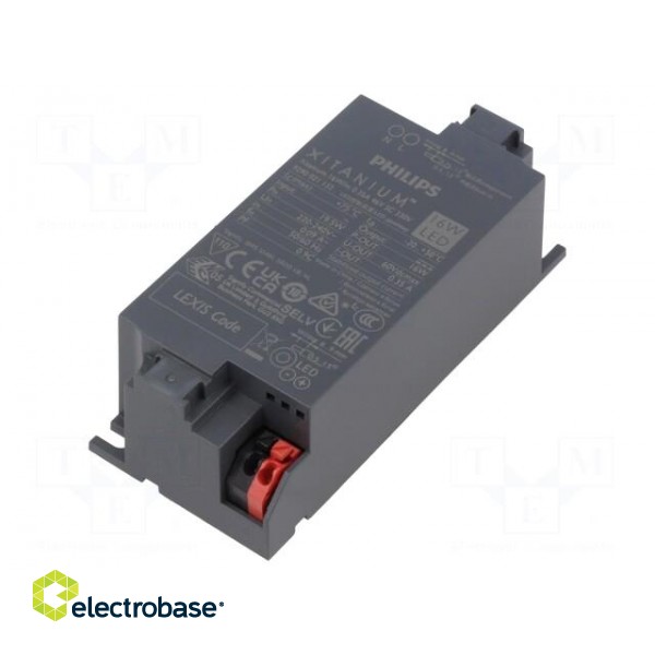 Power supply: switched-mode | LED | 16W | 31÷46VDC | 350mA | 220÷240VAC фото 1