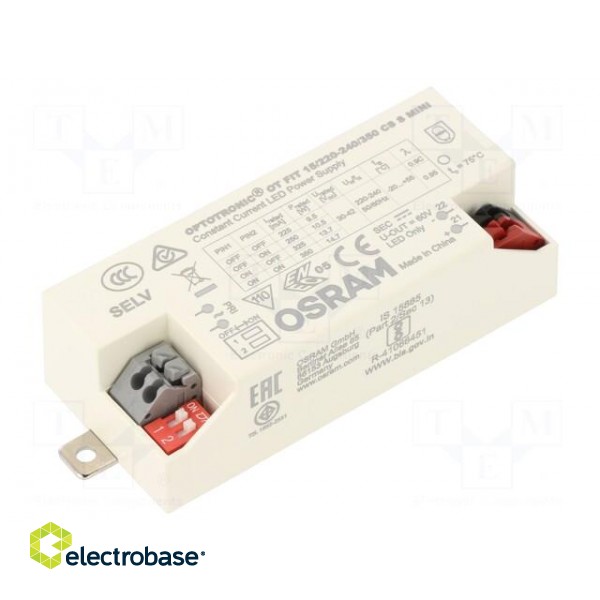 Power supply: switched-mode | LED | 17.7W | 30÷42VDC | 225÷350mA | IP20 image 1