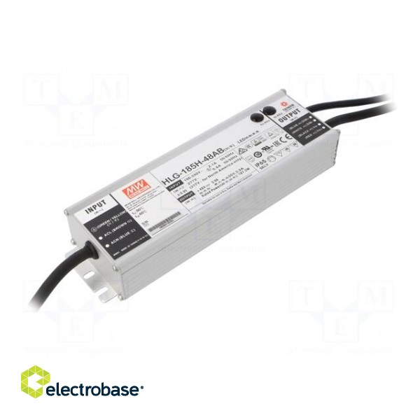 Power supply: switched-mode | LED | 187.2W | 48VDC | 1.95÷3.9A | IP65