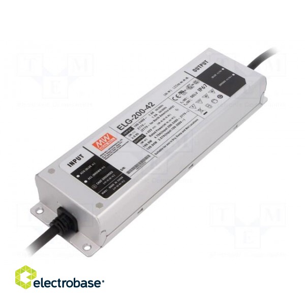Power supply: switched-mode | LED | 199.9W | 42VDC | 4.76A | 100÷305VAC