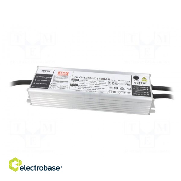 Power supply: switched-mode | LED | 200.2W | 71÷143VDC | 700÷1400mA