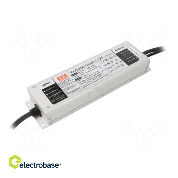 Power supply: switched-mode | LED | 200.88W | 54VDC | 1.86÷3.72A | IP65