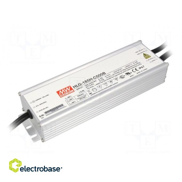 Power supply: switched-mode | LED | 200W | 200÷400VDC | 500mA | IP67