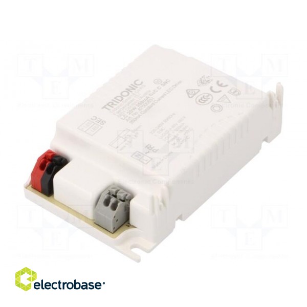 Power supply: switched-mode | LED | 20W | 40÷54VDC | 350mA | 198÷264VAC
