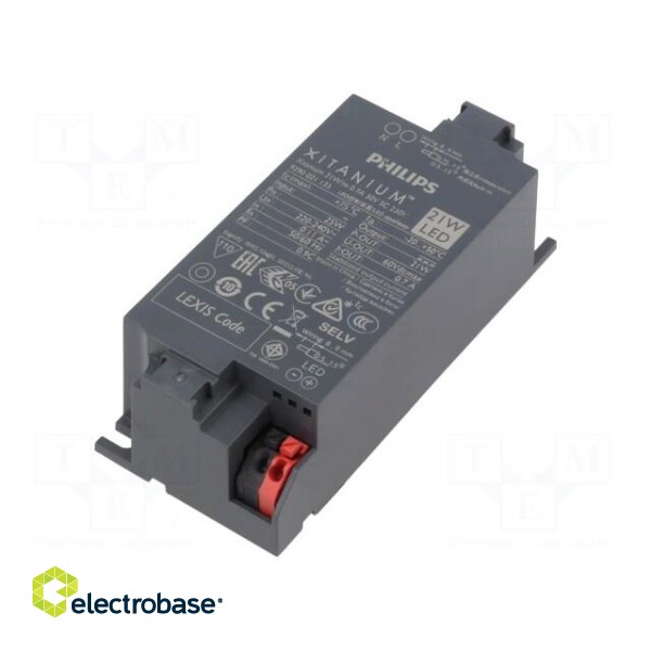 Power supply: switched-mode | LED | 21W | 20÷30VDC | 700mA | 220÷240VAC image 1
