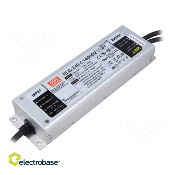 Power supply: switched-mode | LED | 239.4W | 86÷171VDC | 1.4A | IP67