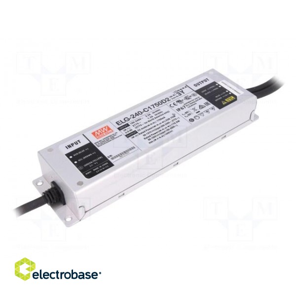 Power supply: switched-mode | LED | 239.75W | 69÷137VDC | 1.75A | IP67