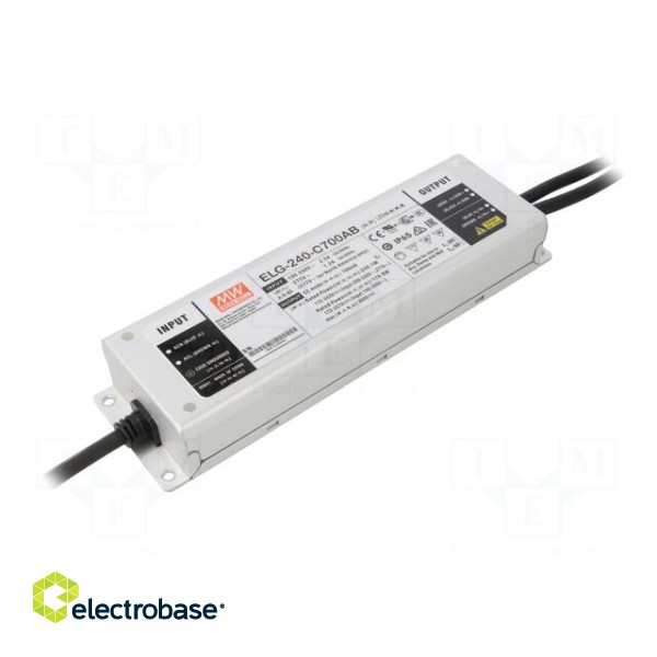 Power supply: switched-mode | LED | 240.1W | 172÷343VDC | 350÷700mA