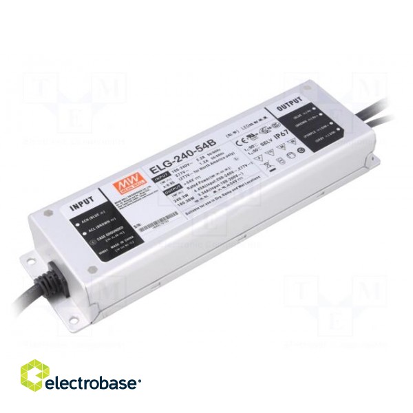 Power supply: switched-mode | LED | 240W | 54VDC | 4.45A | 100÷305VAC