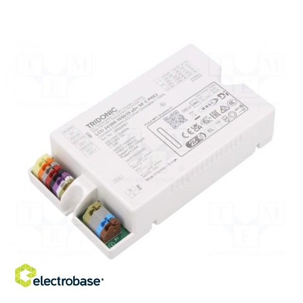 Power supply: switched-mode | LED | 24W | 11÷39VDC | 200÷1050mA | IP20