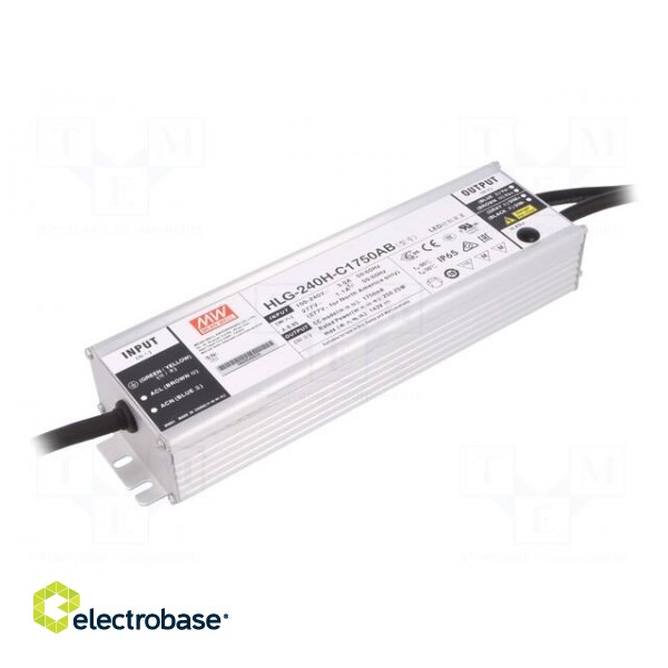Power supply: switched-mode | LED | 250.25W | 71÷143VDC | 875÷1750mA