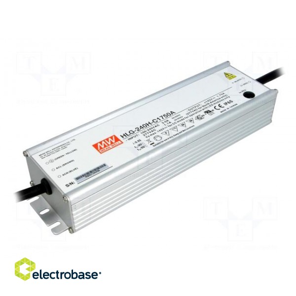 Power supply: switched-mode | LED | 250W | 71÷143VDC | 875÷1750mA