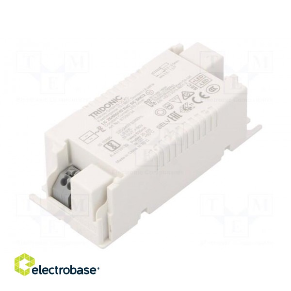 Power supply: switched-mode | LED | 25W | 27÷42VDC | 600mA | 198÷264VAC image 1