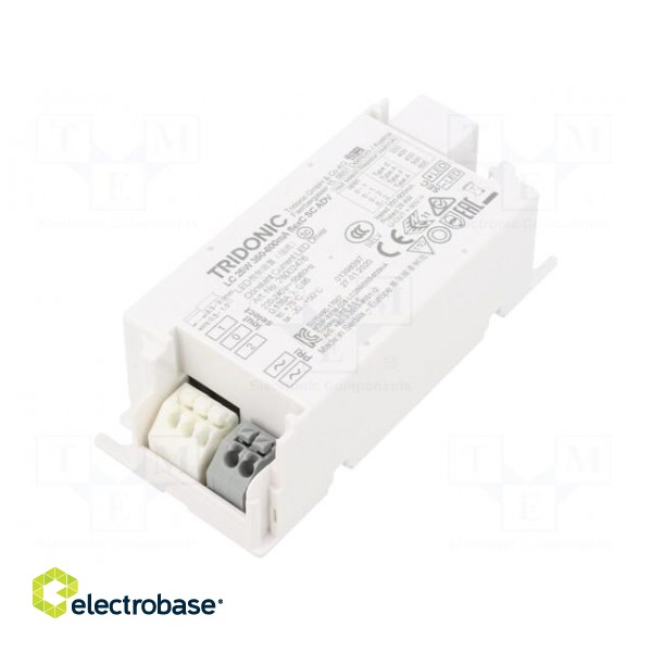 Power supply: switching | LED | 25W | 27÷44VDC | 350÷600mA | 198÷264VAC