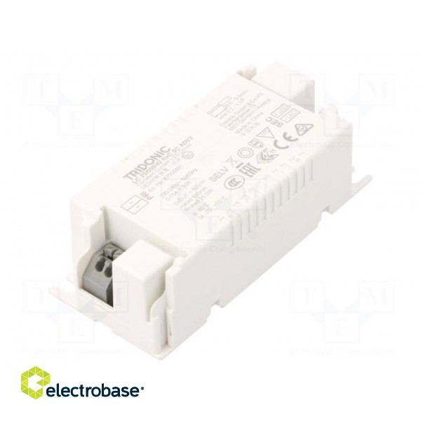 Power supply: switched-mode | LED | 25W | 30÷42VDC | 600mA | 198÷264VAC image 1