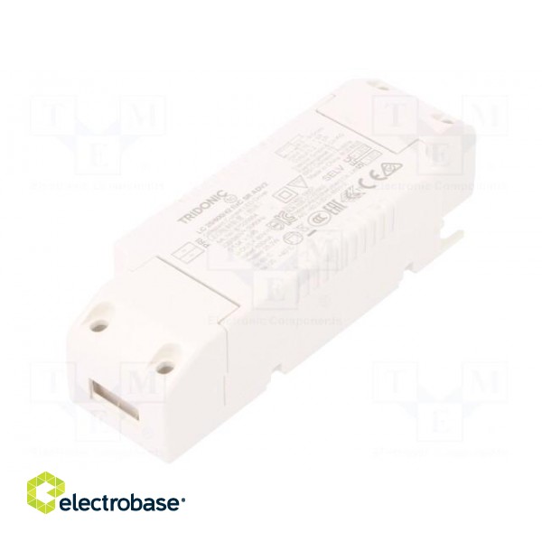 Power supply: switched-mode | LED | 25W | 33÷42VDC | 600mA | 198÷264VAC