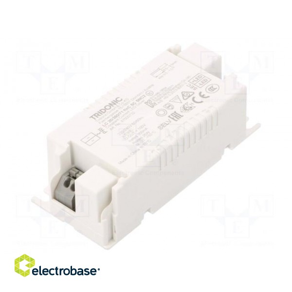 Power supply: switched-mode | LED | 25W | 45÷71VDC | 350mA | 198÷264VAC image 1