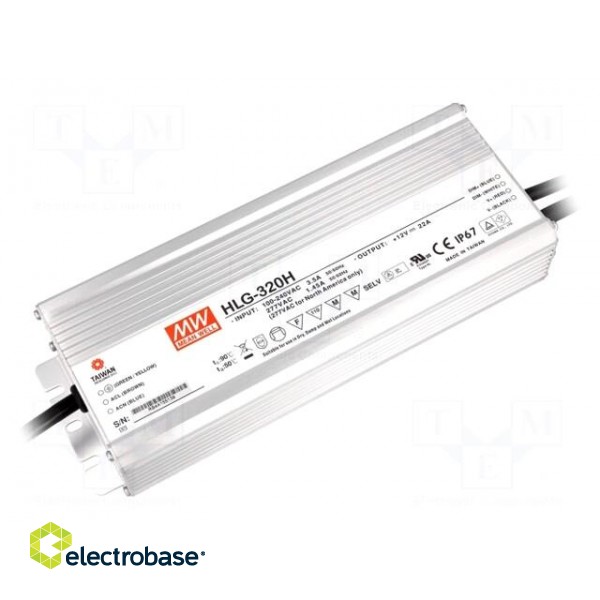 Power supply: switched-mode | LED | 321.3W | 54VDC | 5.95A | 90÷305VAC