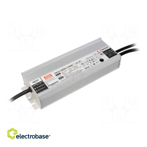 Power supply: switched-mode | LED | 285W | 15VDC | 9.5÷19A | 90÷305VAC