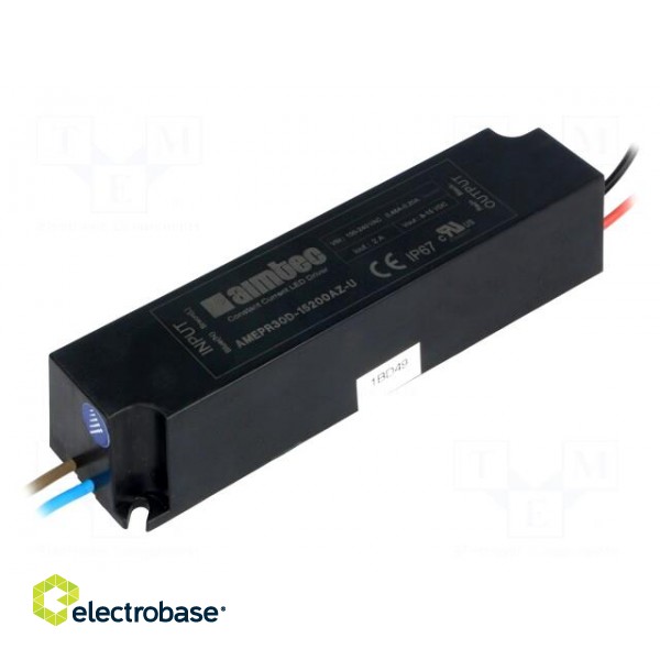 Power supply: switched-mode | LED | 30W | 8÷15VDC | 2A | 90÷264VAC | IP67