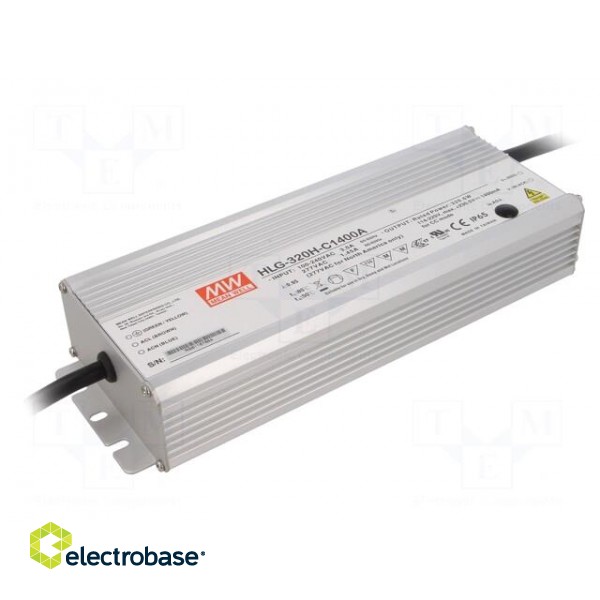Power supply: switched-mode | LED | 320W | 114÷229VDC | 700÷1400mA