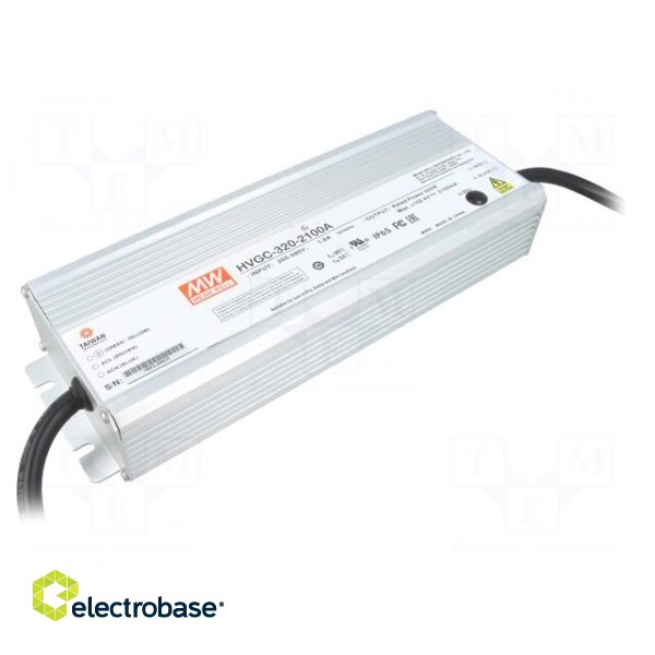 Power supply: switched-mode | LED | 320W | 76.2÷152.4VDC | 180÷528VAC