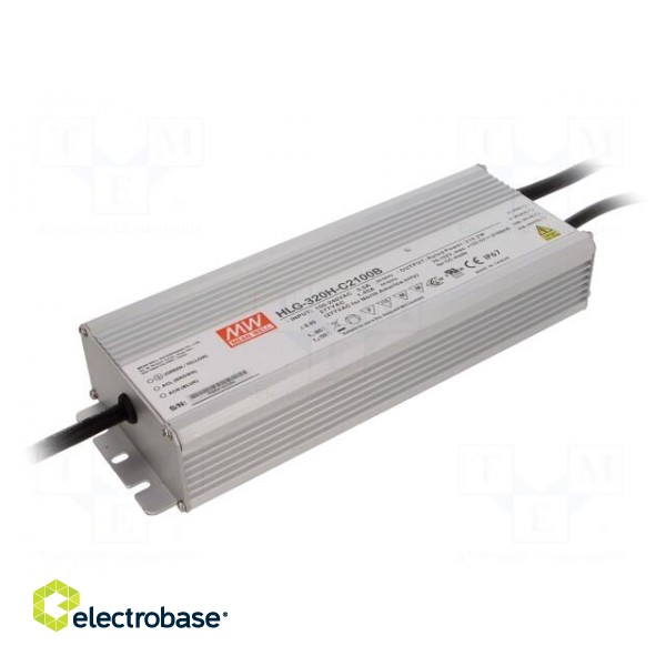 Power supply: switched-mode | LED | 320W | 76÷152VDC | 2100mA | IP67