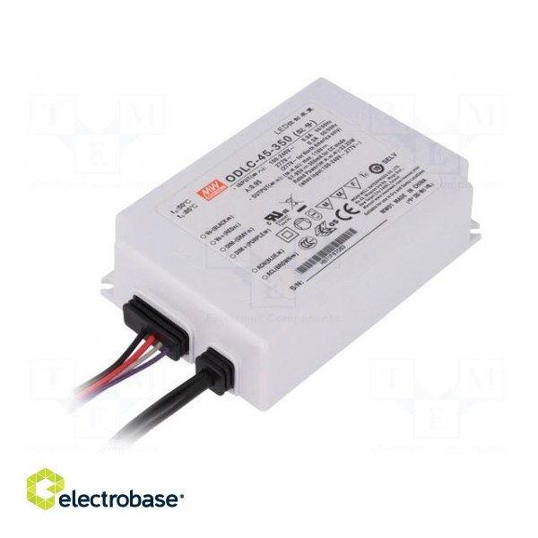 Power supply: switched-mode | LED | 33.25W | 57÷95VDC | 350mA | IP67