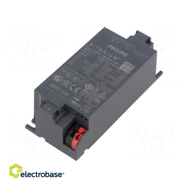 Power supply: switched-mode | LED | 34W | 30÷42VDC | 800mA | 220÷240VAC фото 1