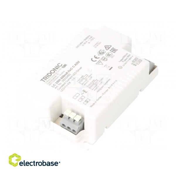 Power supply: switched-mode | LED | 35W | 25÷45VDC | 800mA | 198÷264VAC image 1