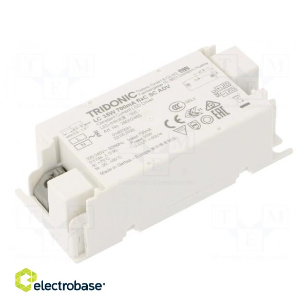 Power supply: switched-mode | LED | 35W | 25÷50VDC | 700mA | 198÷264VAC image 1