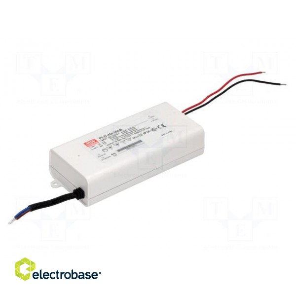 Power supply: switched-mode | LED | 37.8W | 70÷108VDC | 350mA | IP30